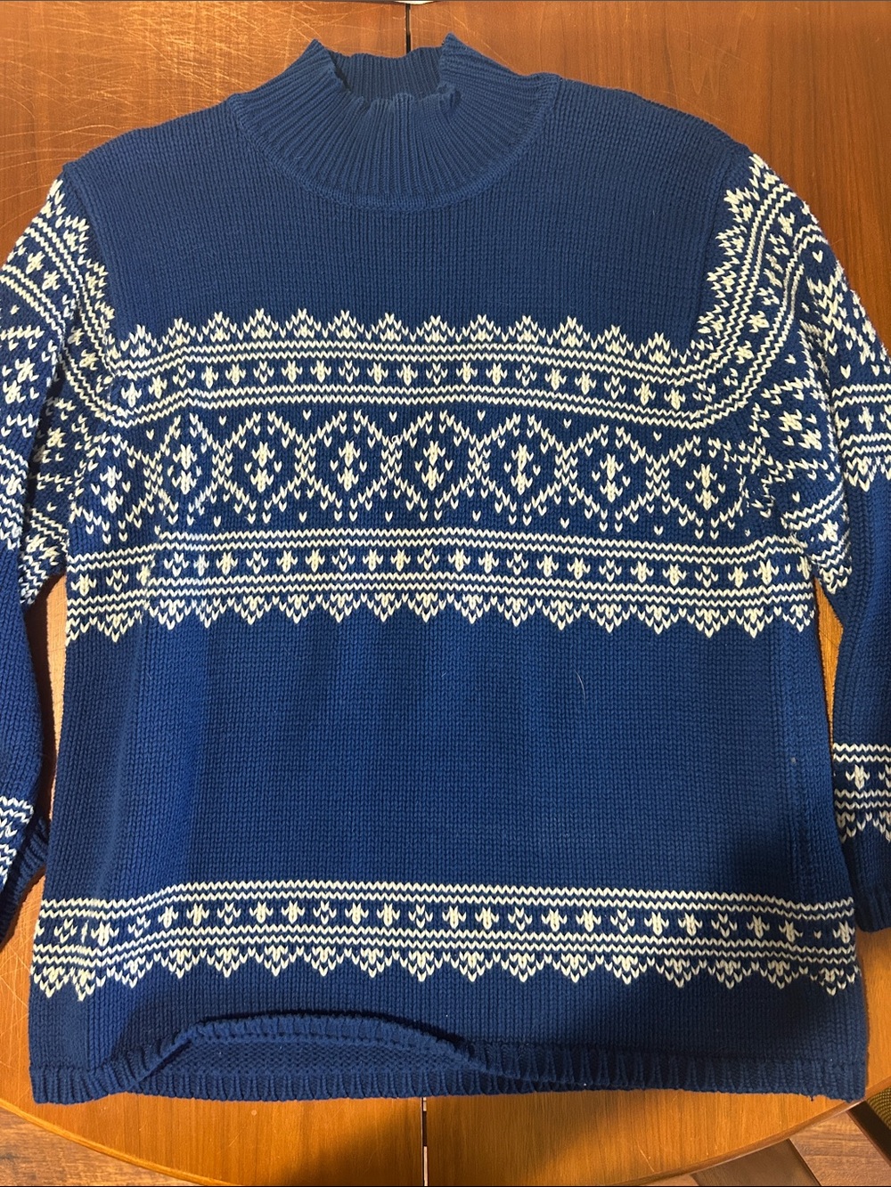 Talbots Blue Fair Isle Sweater